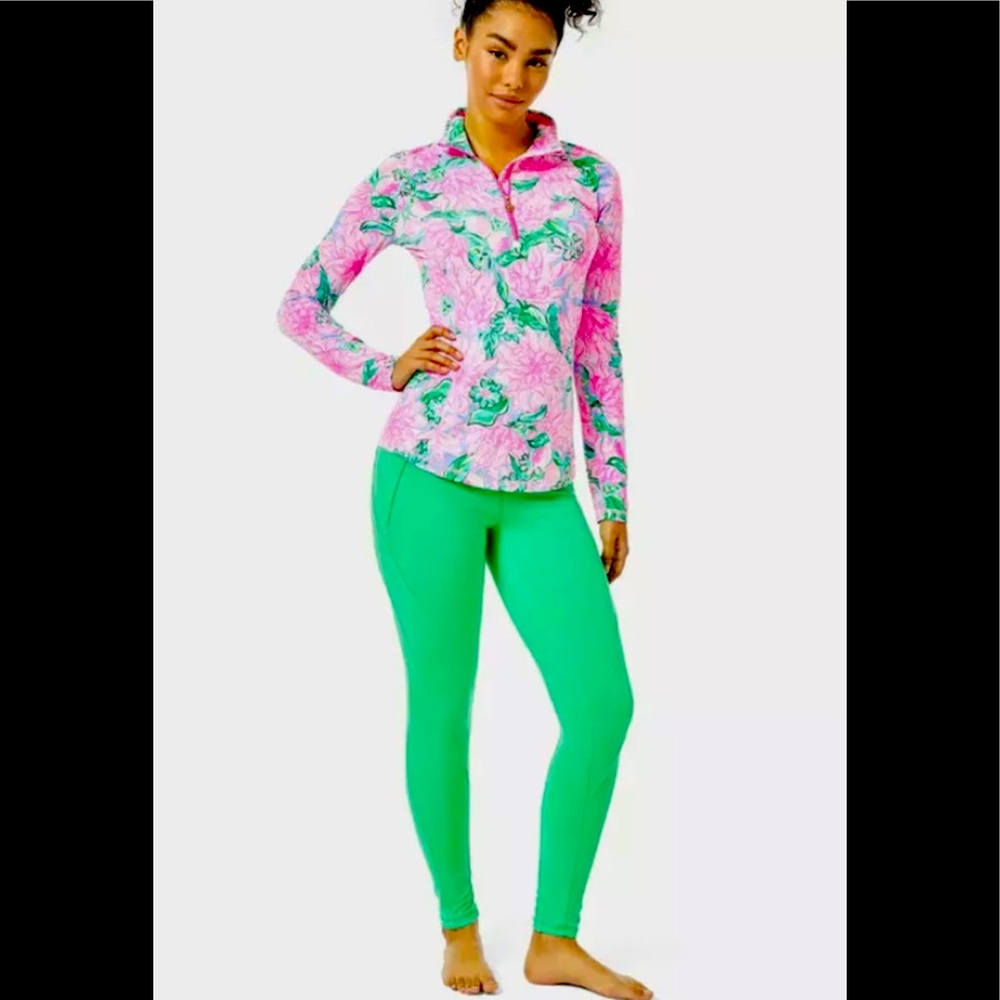 New Lilly Pulitzer Weekender High Rise Legging Agave Green Size XXL